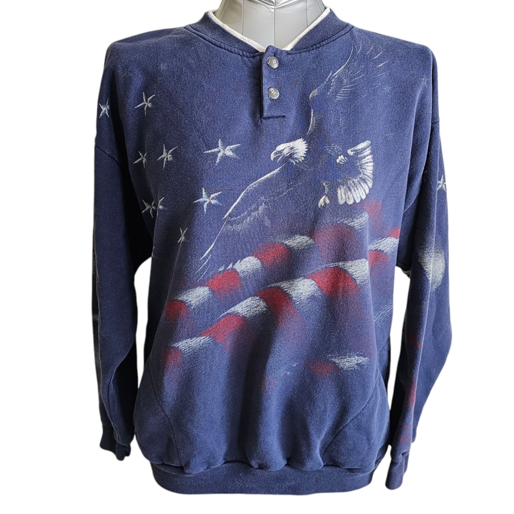 VTG 90s Artisans Men's Crewneck  Sweatshirt Size M - Made in USA - Eagle